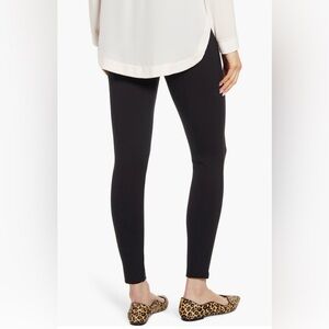 Final Price - Nordstrom - Essential High Waist Pintuck Ponte Leggings - Black